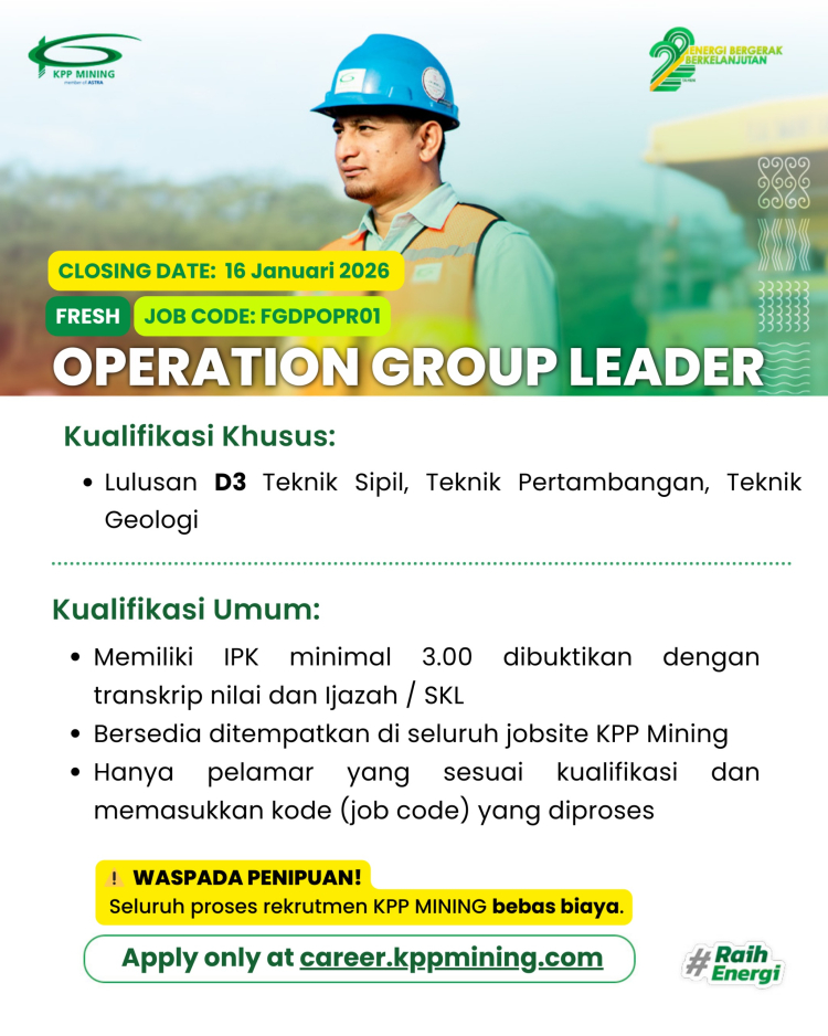 Lowongan Pekerjaan PT Kalimantan Prima Persada - Perpanjangan Masa Lowongan