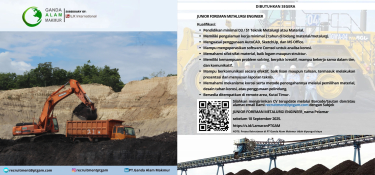 Lowongan Kerja PT Ganda Alam Makmur